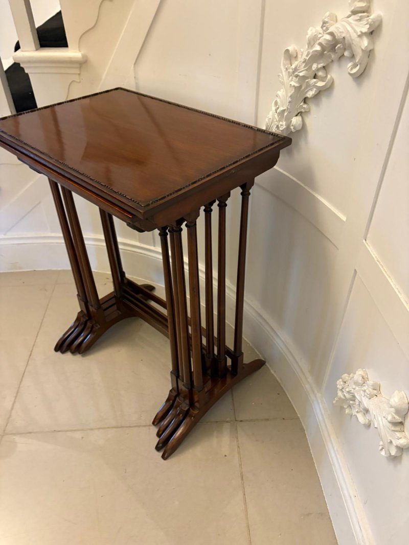 Antique Edwardian Quality Mahogany Nest of Four Tables - Image 4